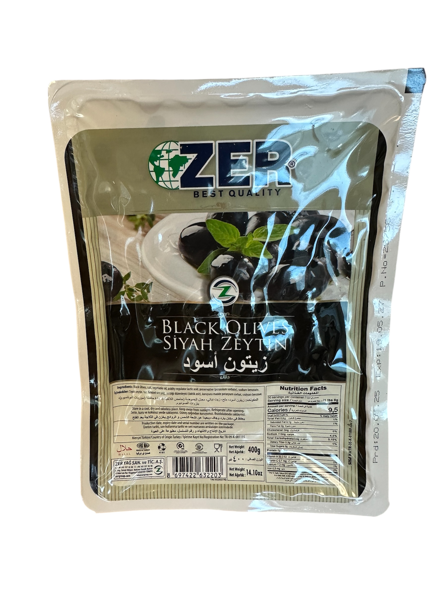 Zer Black Olives Vacuum