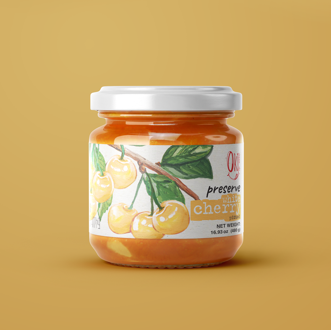 White Cherry Preserve 12X480ml Oki Product Of Armenia